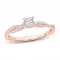 Diamond Engagement Ring 1/2 ct tw Princess/Round 14K Rose Gold