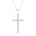 Diamond Cross Necklace 1/4 ct tw Round-Cut 10K White Gold 18"