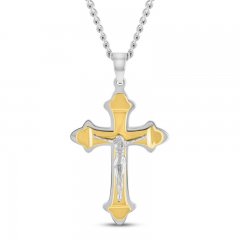 Men's Crucifix Necklace Stainless Steel 24"