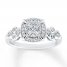 Diamond Engagement Ring 1/3 ct tw Round-cut 10K White Gold