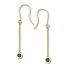 Black Diamond Drop Earrings 1/4 ct tw Round-cut 10K Yellow Gold