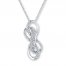 Double Infinity Necklace 1/5 ct tw Diamonds Sterling Silver