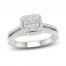 Multi-Diamond Engagement Ring 1 ct tw Princess & Round-cut 14K White Gold