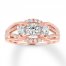 Three-Stone Diamond Ring 1/2 ct tw Round-cut 14K Rose Gold