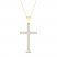 Diamond Cross Necklace 1/2 ct tw Round-Cut 10K Yellow Gold 18"