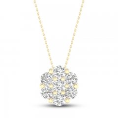 Diamond Fashion Necklace 1/3 ct tw Round-cut 10K Yellow Gold 18"