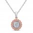 Diamond Necklace 1/10 ct tw 10K Rose Gold Sterling Silver 18"