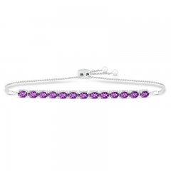 Amethyst Bolo Bracelet Sterling Silver