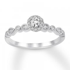 Diamond Engagement Ring 1/4 ct tw Round-cut 10K White Gold