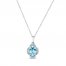 Le Vian Diamond & Aquamarine Necklace 1/10 ct tw 14K Vanilla Gold 18"