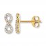 Diamond Infinity Earrings 1/10 ct tw Round-cut 10K Yellow Gold