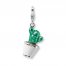 Cactus Charm Green Enamel Sterling Silver