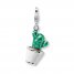 Cactus Charm Green Enamel Sterling Silver