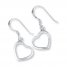 Dangle Heart Earrings Sterling Silver