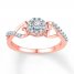 Diamond Promise Ring 1/6 ct tw Round-cut 10K Rose Gold