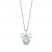 Disney Treasures Mickey Mouse Aquamarine & Diamond Necklace Sterling Silver 17"