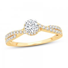 Diamond Engagement Ring 3/4 ct tw Round-cut 14K Yellow Gold