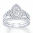 Diamond Bridal Set 7/8 carat tw 14K White Gold