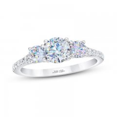 First Light 3-Stone Diamond Engagement Ring 1-1/4 ct tw Round-cut 14K White Gold