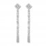 Diamond Drop Earrings 1/2 ct tw Round/Baguette 10K White Gold