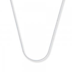 Wheat Chain Necklace 14K White Gold 18" Length