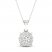 Diamond Halo Necklace 1/2 ct tw Round-Cut 10K White Gold 18"