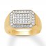 Men's Diamond Ring 1 ct tw Round-cut 10K Yellow Gold