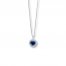 Blue & White Lab-Created Sapphire Necklace Sterling Silver