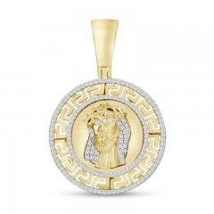 Men's Diamond Christ Pendant 1/2 ct tw Round-cut 10K Yellow Gold