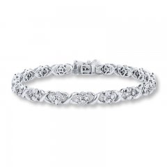 Diamond Bracelet 3 ct tw Round-cut 10K White Gold