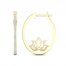 By Women For Women Diamond Lotus Hoop Earrings 1/3 ct tw 10K Yellow Gold