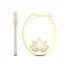 By Women For Women Diamond Lotus Hoop Earrings 1/3 ct tw 10K Yellow Gold