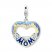 Heart Photo Frame Charm Blue/Yellow Enamel Sterling Silver