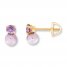 Children's Earrings Cultured Pearl & Amethyst 14K Yellow Gold