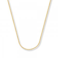 Square Wheat Chain 14K Yellow Gold Necklace 16" Length