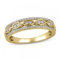 Diamond Anniversary Ring 1/4 ct tw Round-cut 10K Yellow Gold