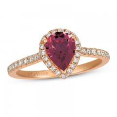 Le Vian Rhodolite & Diamond Ring 1/3 ct tw 14K Strawberry Gold