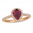 Le Vian Rhodolite & Diamond Ring 1/3 ct tw 14K Strawberry Gold