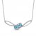 Blue Topaz & White Lab-Created Sapphire Three-Stone Necklace Sterling Silver 18"