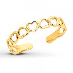 Heart Toe Ring 14K Yellow Gold