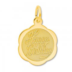 Happy Birthday Charm 14K Yellow Gold