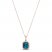 Le Vian Blue Topaz Necklace 1/6 ct tw Diamonds 14K Strawberry Gold 18"