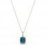 Le Vian Blue Topaz Necklace 1/6 ct tw Diamonds 14K Strawberry Gold 18"