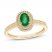 Emerald & Diamond Ring 1/6 ct tw Oval/Round-Cut 10K Yellow Gold