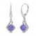 Lavender Lab-Created Opal & White Lab-Created Sapphire Drop Earrings Sterling Silver