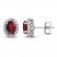 Garnet & White Lab-Created Stud Earrings Sterling Silver