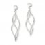 Dangle Earrings 14K White Gold