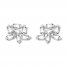 Baguette Diamond Cluster Earrings 1/5 ct tw Sterling Silver