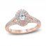 Monique Lhuillier Bliss Diamond Engagement Ring 3/4 ct tw Oval, Round & Baguette-cut 18K Rose Gold