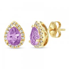 Le Vian Amethyst & Diamond Earrings 1/4 ct tw 14K Honey Gold